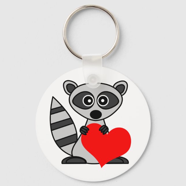 Niedlicher Cartoon Raccoon Schlüsselanhänger (Vorderseite)