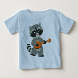 Niedlicher Cartoon Raccoon Spielen Banjo Baby T -  Baby T-shirt