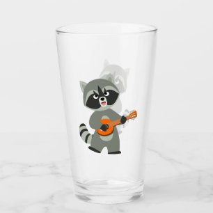 Niedlicher Cartoon Raccoon Spielen Banjo Glass Tum Glas