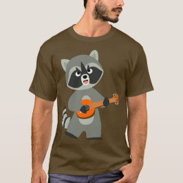 Niedlicher Cartoon Raccoon Spielen Banjo T - Shirt