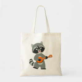 Niedlicher Cartoon Raccoon Spielen Banjo Tragetasche