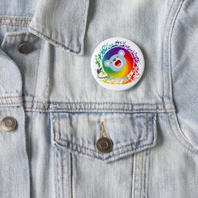 Niedlicher Cartoon Rainbow White Lion Button (Beispiel)
