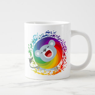 Niedlicher Cartoon Rainbow White Lion Jumbo-Tasse