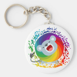 Niedlicher Cartoon Rainbow White Lion Schlüsselanhänger