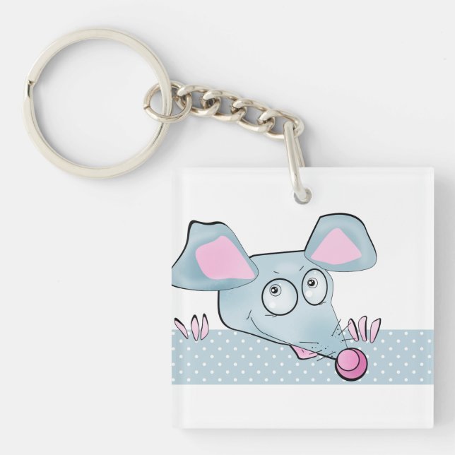 Niedlicher Cartoon Ratte Maus Neujahr 2020 Symbol Schlüsselanhänger (Vorderseite)