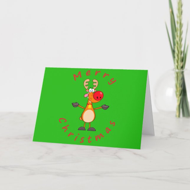 Niedlicher Cartoon Reindeer Weihnachten (Vorderseite)