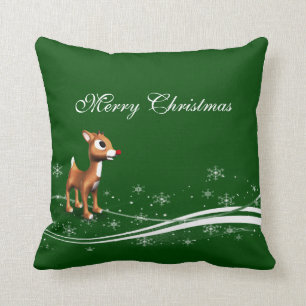 Niedlicher Cartoon Reindeer Weihnachten Kissen
