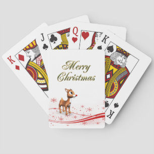 Niedlicher Cartoon Reindeer Weihnachten Spielkarten