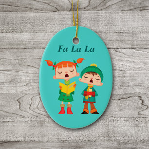 Niedlicher Cartoon Retro Weihnachtslieder Keramikornament