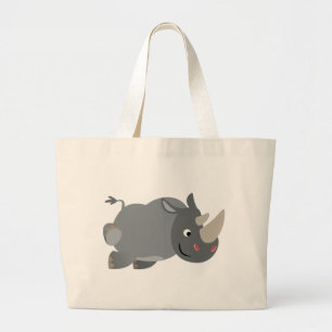 Niedlicher Cartoon Rhino-Beutel Jumbo Stoffbeutel