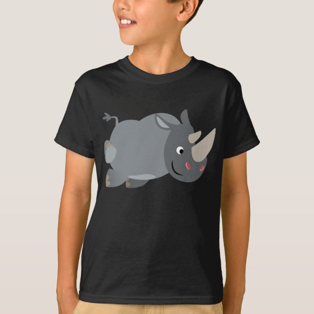Niedlicher Cartoon Rhino Children T - Shirt (Vorderseite)