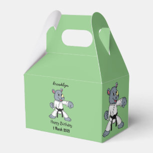 Niedlicher Cartoon Rhino kung fu Cartoon Geschenkschachtel