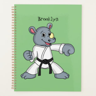 Niedlicher Cartoon Rhino kung fu Cartoon Planer
