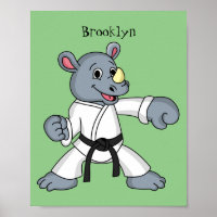 Niedlicher Cartoon Rhino kung fu Cartoon