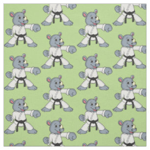 Niedlicher Cartoon Rhino kung fu Cartoon Stoff