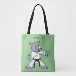 Niedlicher Cartoon Rhino kung fu Cartoon Tasche