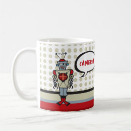 Niedlicher Cartoon Robot Fun Retro Spielzeug Kinde Kaffeetasse