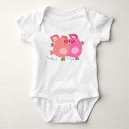 Niedlicher Cartoon Roller-Skaten Schweine Baby Bod Strampler