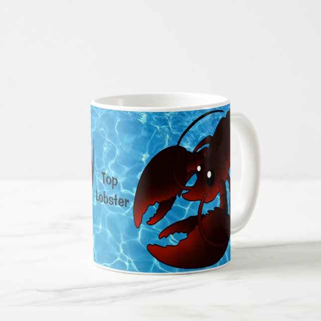 Niedlicher Cartoon Roter Hummer Kaffeetasse (VorderseiteRechts)