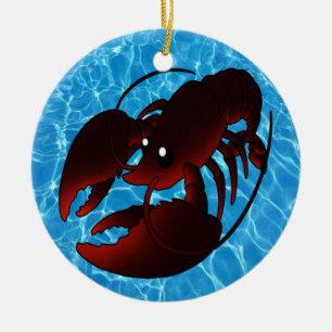 Niedlicher Cartoon Roter Hummer Keramik Ornament
