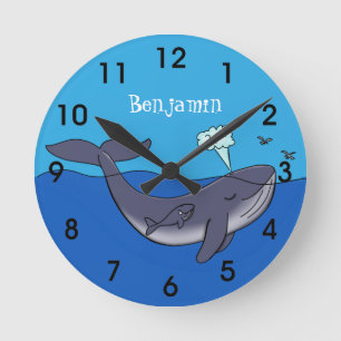 Niedlicher Cartoon Runde Wanduhr