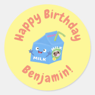 Niedlicher Cartoon Runder Aufkleber