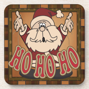 Niedlicher Cartoon Santa Ho Ho Ho   Christmas Getränkeuntersetzer