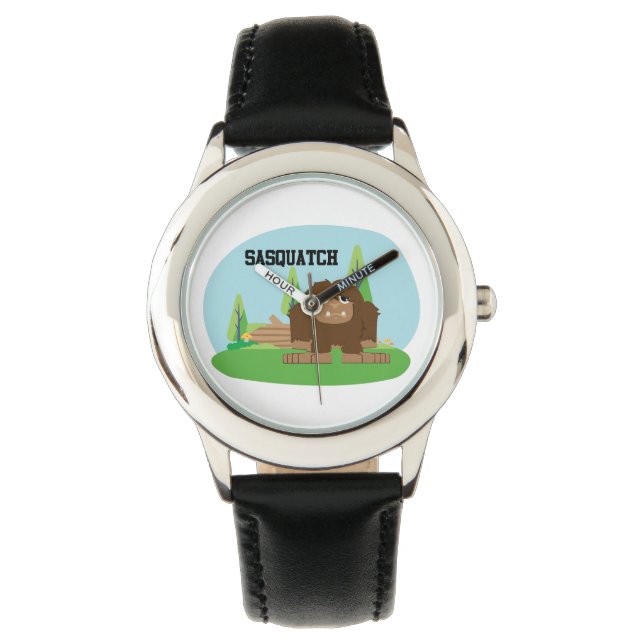 Niedlicher Cartoon Sasquatch Armbanduhr (Vorderseite)