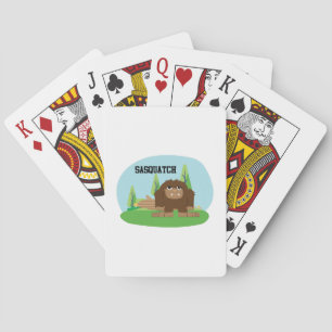 Niedlicher Cartoon Sasquatch Spielkarten