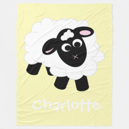 Niedlicher Cartoon Schafgelb Name Fleece Blankon