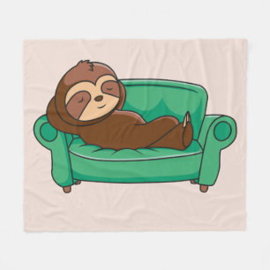 Niedlicher Cartoon Schlafsack auf Couch Fleecedecke