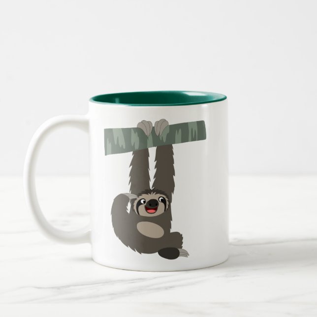 Niedlicher Cartoon-Schlamm, der von einer Tasse au (Links)