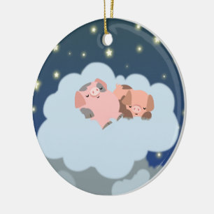 Niedlicher Cartoon-schlummernde Ferkel-Verzierung Keramik Ornament