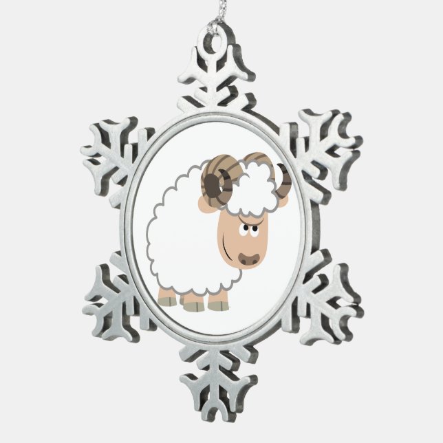 Niedlicher Cartoon Schneeflocken Zinn-Ornament (Rechts)