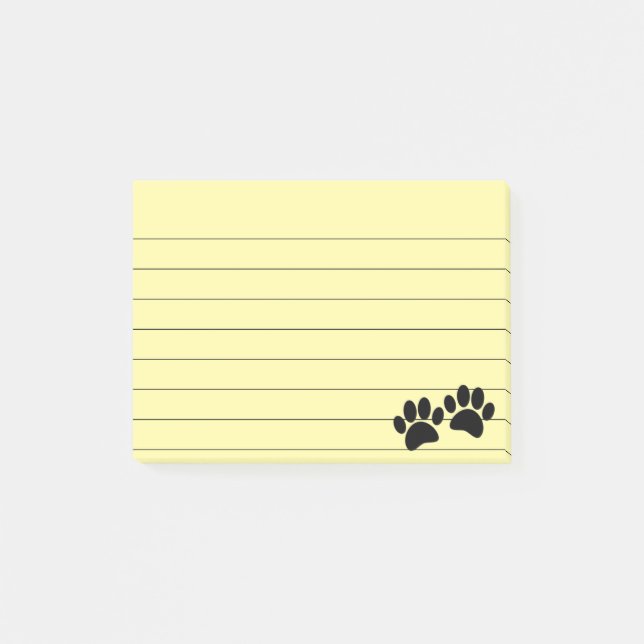 Niedlicher Cartoon Schwarzer Welpenpferd-Druck 4x3 Post-it Klebezettel (Vorderseite)