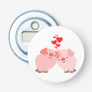 Niedlicher Cartoon Schweine in der Liebe Flaschenö Flaschenöffner