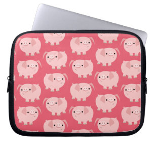 Niedlicher Cartoon Schweine Laptop-Ärmel Laptopschutzhülle