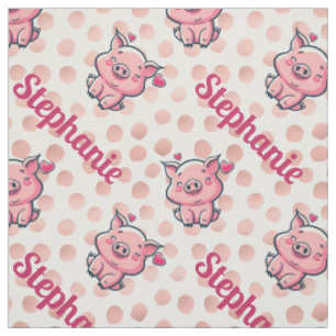 Niedlicher Cartoon Schweinefleisch, Rose Gold Dose Stoff