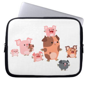 Niedlicher Cartoon - Schweinegrippe Laptopschutzhülle