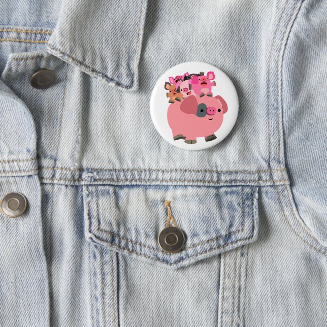 Niedlicher Cartoon Schweineschlachtkörper Button (Beispiel)