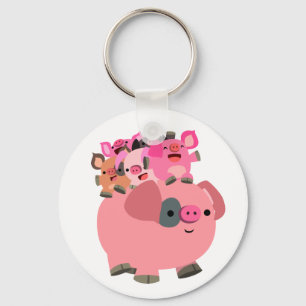 Niedlicher Cartoon Schweineschlachtkörper Schlüsselanhänger
