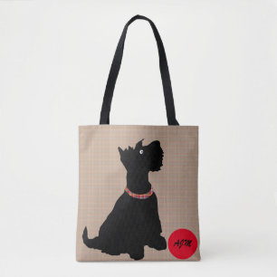 Niedlicher Cartoon Scottie Hund mit Red Ball Tote  Tasche