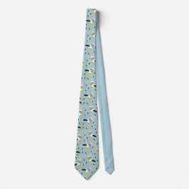 Niedlicher Cartoon Seagulls Light Blue Gemustert Krawatte