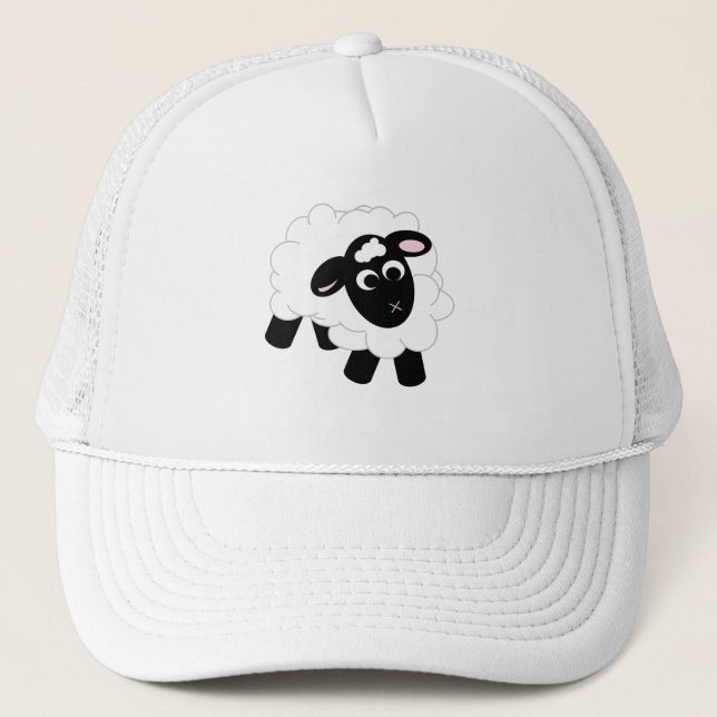 Niedlicher Cartoon Sheep Trucker Hat Truckerkappe (Vorderseite)