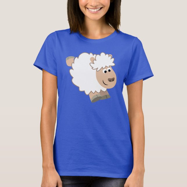 Niedlicher Cartoon Sheep Women T - Shirt (Vorderseite)