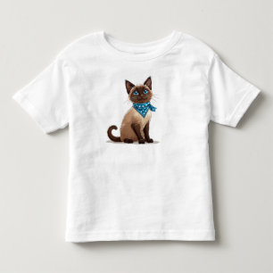 Niedlicher Cartoon Siamische Rasse Kleinkind T-shirt