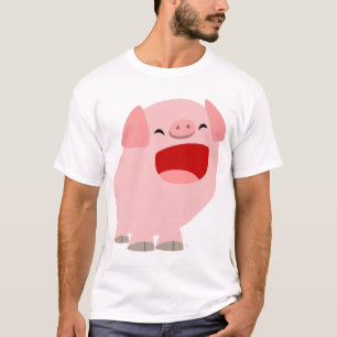 Niedlicher Cartoon-singenschwein-Kinder T - Shirt