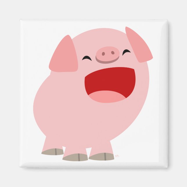 Niedlicher Cartoon Singing Pig Magnet (Vorne)