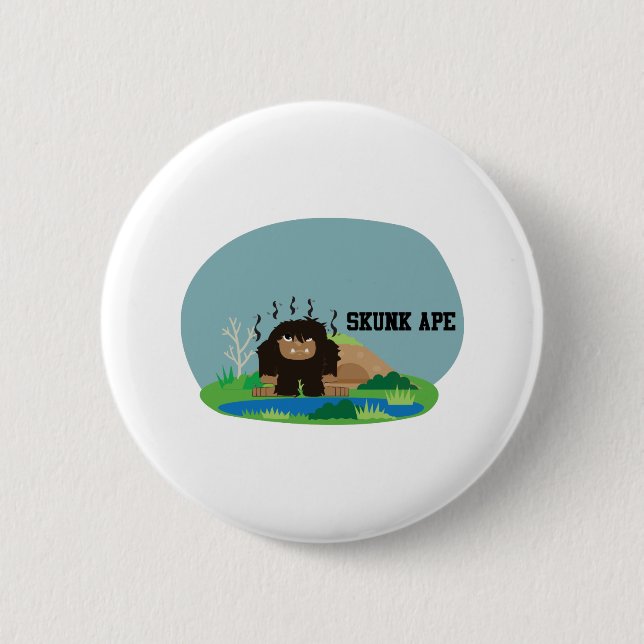 Niedlicher Cartoon Skunk Ape Button (Vorderseite)