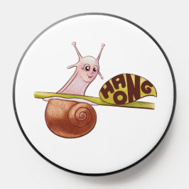 Niedlicher Cartoon Snail auf einer Pflanze mit pos PopSocket